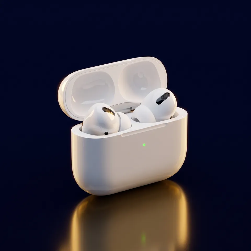Auriculares inalámbricos ByteLuxe Pro con su estuche abierto