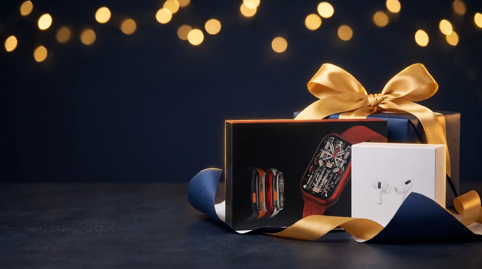 Pack de smartwatch y auriculares envuelto para regalo